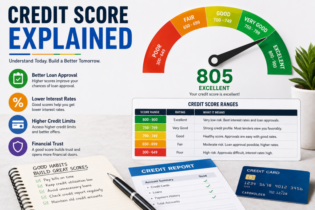 Credit-score-explained-for-beginners-with-credit-report-and-financial-growth-concept-