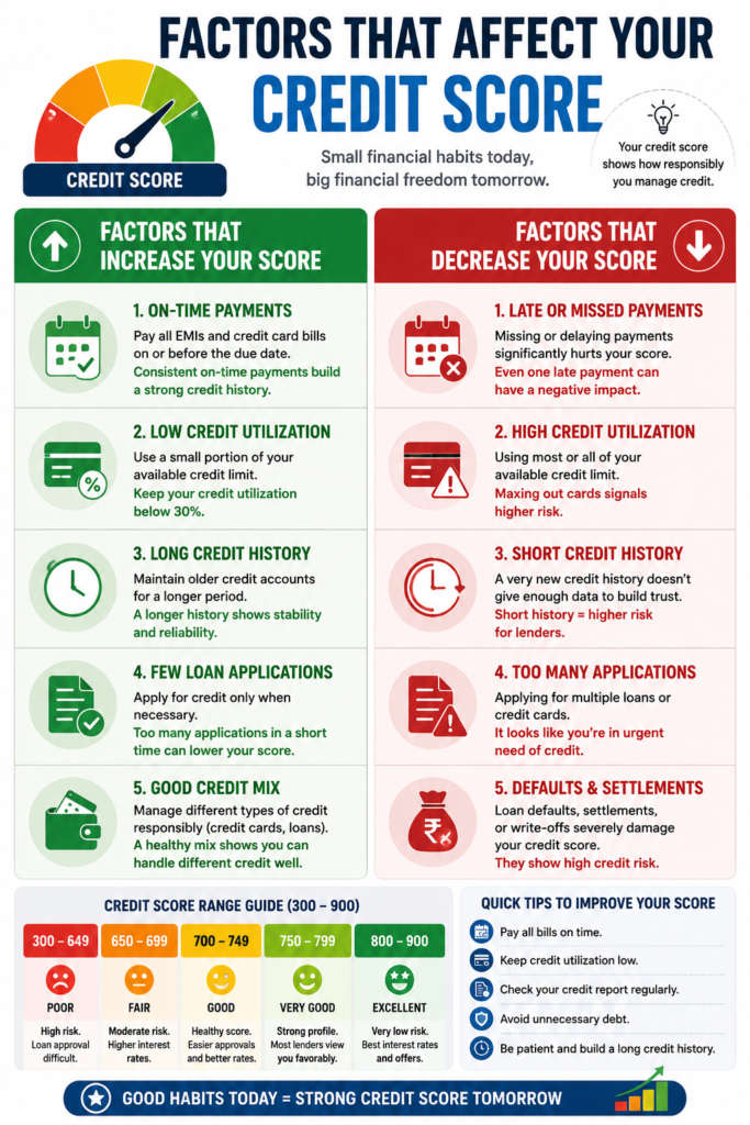 Factors-that-increase-and-decrease-credit-score